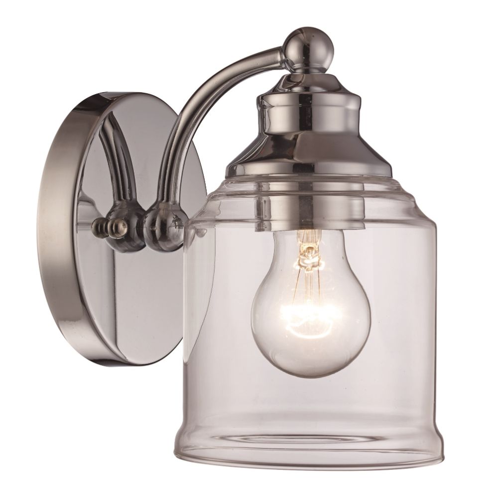 Trans Globe Lighting 22061 PC Belle 1 Light Wall Sconce Clear in Polished Chrome